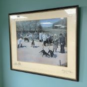 After Elizabeth Scrivener : HRH the Princess Royal Judging a Dog Show, reproduction in colours,