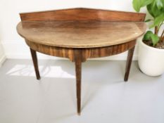 A George III mahogany demi lune hall table,