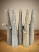 Five Conical pendant light shades, possibly Herman Miller,