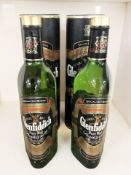 Two 70cl bottles of Glenfiddich pure malt scotch whisky in cartons