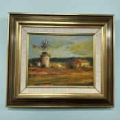Danish School : View of a farmstead, oil on canvas,