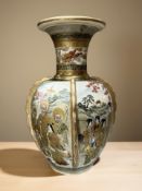 A Japanese Meiji period Satsuma earthenware vase,