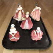 Five Royal Doulton figures including Fair Lady, Southern Belle,