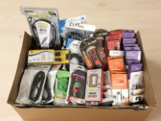 New electricals including pairs of ear phones, LED torch, car charger,