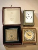 A French brass carriage timepiece (af),