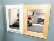 A contemporary painted rectangular mirror,