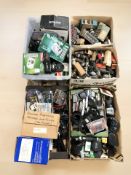 A collection of cameras and accessories, radio valves,
