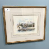 George Fall (British, 1848-1925): York Minster, watercolour, signed, with Mawson,
