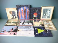 John Ross (Contemporay) : A group of un-framed oil paintings on canvas,