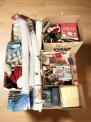 A large quantity of gift cards, decorations,