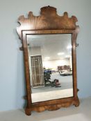 A George III style walnut framed wall mirror,