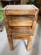 A Sheesham wood nest of tables,