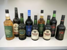 Nine various bottles of cream sherry including club Royal,