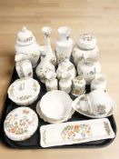 A collection of cabinet porcelain, Coalport Ming Rose ginger jar, Aynsley Cottage Garden items,