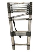 An aluminium telescopic ladder