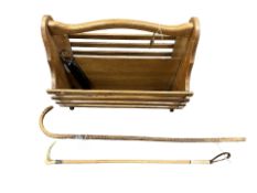 A silver-mounted riding crop, together with a silver-mounted walking stick,