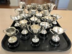 A collection of EPNS trophy cups