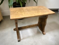 An oak refectory coffee table,