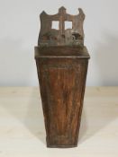 A Georgian oak candle box,