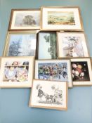 A group of pictures and prints,