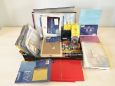 New stationary including note books, wallets, pencil sharpeners, erasers, painting sets,