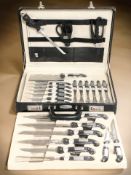 A Rosenbaum chef's knife set in carry case