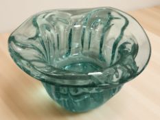 A large abstract form studio glass fruit bowl,