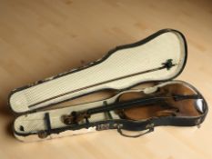 An early 20th century German violin labelled within copy of antonius stradivarius made in Germany,