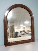 A 19th century mahogany domed wall mirror,