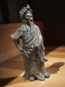 A Chinese bronze statue of an emperor,