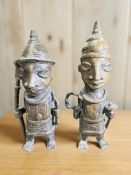 A pair of West African bronze figures,