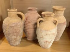Four antique terracotta pots etc,