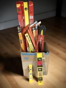 New tools, spirit levels, saws,