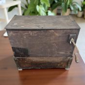 A 19th century wind-up cylinder music box, width 64 cm.