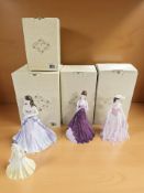 Four Coalport figurines to include 'Happy Anniversary', 'Sweet Harmony',