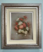 Manuela Bonati (Spanish, born 1949-) Still life of flowers, oil on panel, 29 cm x 23 cm,