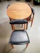 A G Plan teak oval extending dining table with internal leaf, unextended 152 cm x 92 cm x 73 cm,