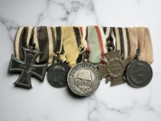 A WWI German medal group on bar including Iron Cross