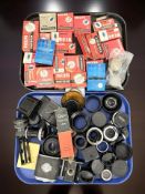 A collection of mid-century vintage Philips flash bulbs, primarily Photoflux, in original packaging,