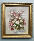 Jean de Ville (Contemporary) Still life of flowers in a vase, oil on canvas, 60 cm x 50 cm.