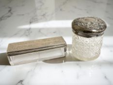 A Victorian silver-mounted crystal dressing table box, London 1860,