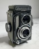 A Yashica-44 TLR medium format film camera, with Yashikor 1:3.5 f=60mm twin lens.