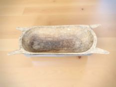 A 19th century rustic pine dough trough, length 94 cm.