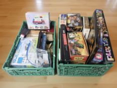 A collection of board games, die cast models, dominoes, small quantity of marbles, LEGO, etc.