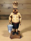 A composition statue of a chef, height 76 cm.