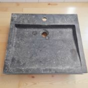 A black slate basin, width 50 cm.