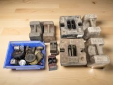 A collection of cast iron weights