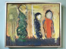 Continental School : Abstract figures, oil on canvas, 51 cm x 40 cm.