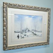 Jorge Aguilar-Agon (Spanish, 1936-2020) View towards a village in winter,