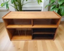 A 20th century teak entertainment sideboard, 107 cm wide.